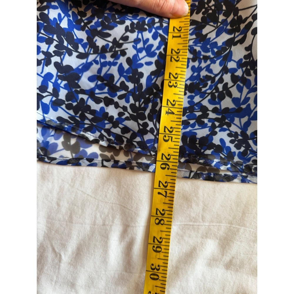 Cato Woman Blue Black Leaf Print Chiffon Blouse and Maxi Skirt Set 26/28W Plus - Picture 6 of 14